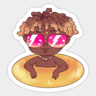 Cute boy in sunglasses Sticker